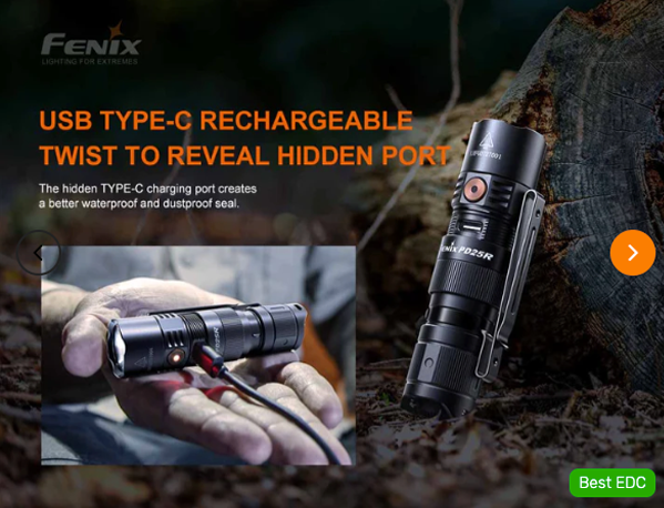FENIX PD25R RECHARGEABLE EDC FLASHLIGHT