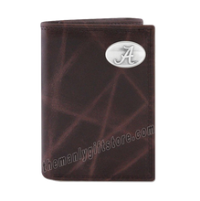 Load image into Gallery viewer, Alabama Crimson Tide Wrinkle Zep Pro Leather Trifold Wallet