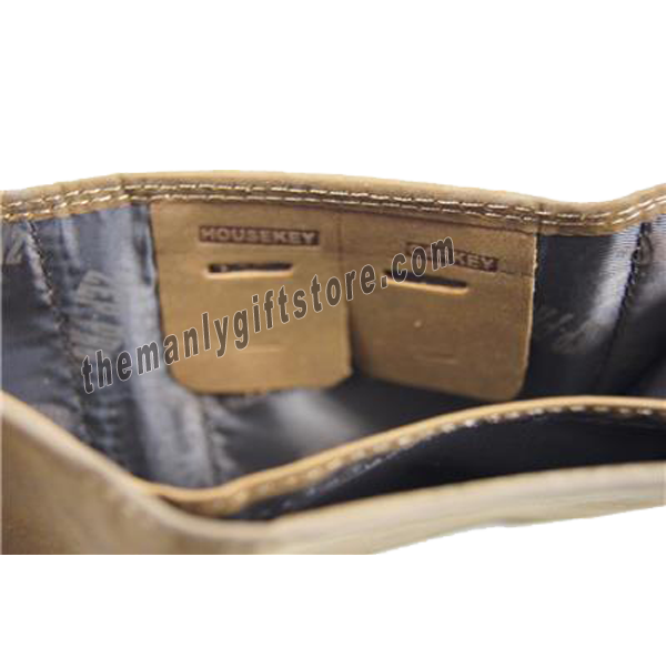 FLYINGQIN Men's Crazy Horse Leather Wallet – Trifold Design With Coin Pocket & Button Closure (Brown) - View #7