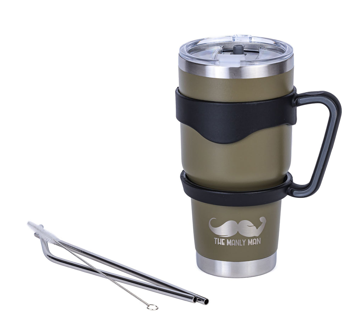 30 Oz Insulated Tumbler with Handle, Stainless Steel Travel Coffee Mug with  Lid