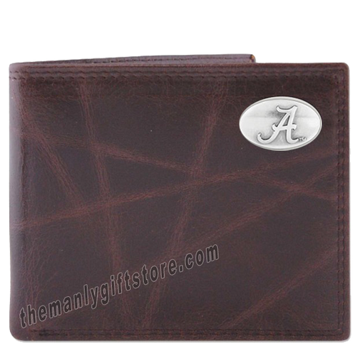 Alabama Crimson Tide Wrinkle Zep Pro Leather Bifold Wallet