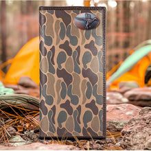 Load image into Gallery viewer, Duck Roper Secretary Old School Brown Camo Leather Wallet