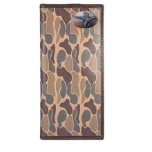Load image into Gallery viewer, Duck Roper Secretary Old School Brown Camo Leather Wallet