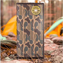 Load image into Gallery viewer, Shotgun Shell Roper Secretary Old School Brown Camo Leather Wallet