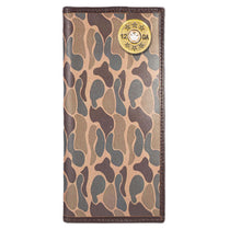 Load image into Gallery viewer, Shotgun Shell Roper Secretary Old School Brown Camo Leather Wallet