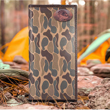 Load image into Gallery viewer, Turkey Roper Secretary Old School Brown Camo Leather Wallet