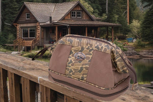 Bass Brown Waxed Canvas Old School Camo Toiletry Dopp Bag