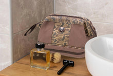 Load image into Gallery viewer, Buck Deer Brown Waxed Canvas Old School Camo Toiletry Dopp Bag