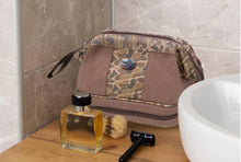Load image into Gallery viewer, Duck Brown Waxed Canvas Old School Camo Toiletry Dopp Bag