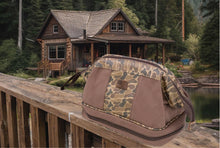 Load image into Gallery viewer, UDSA Flag Brown Waxed Canvas Old School Camo Toiletry Dopp Bag