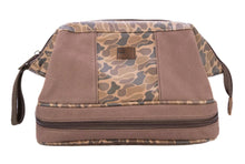 Load image into Gallery viewer, UDSA Flag Brown Waxed Canvas Old School Camo Toiletry Dopp Bag