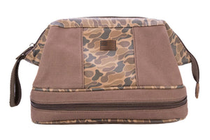 UDSA Flag Brown Waxed Canvas Old School Camo Toiletry Dopp Bag