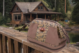 Turkey Brown Waxed Canvas Old School Camo Toiletry Dopp Bag