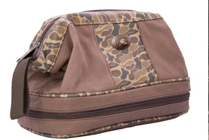 Turkey Brown Waxed Canvas Old School Camo Toiletry Dopp Bag