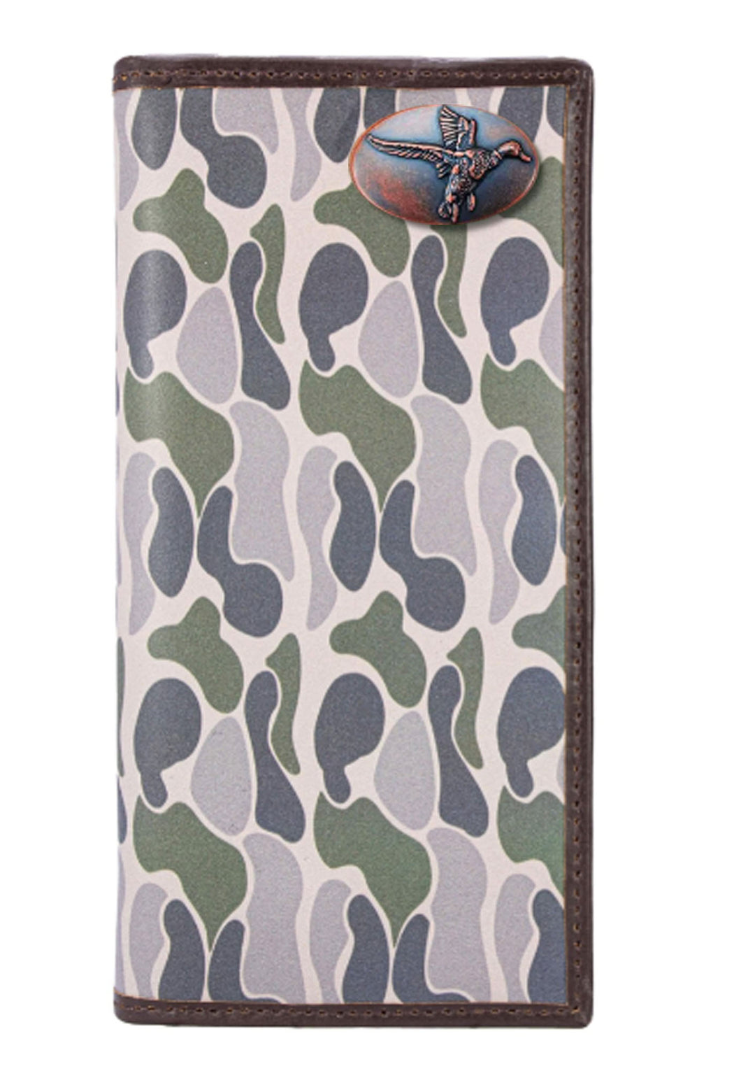 Duck Roper Secretary Old School Green Camo Leather Wallet