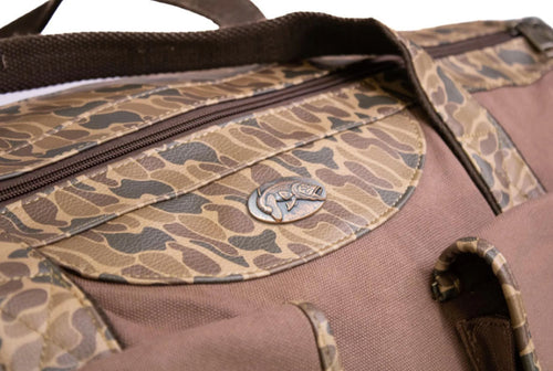 Bass Brown Waxed Canvas Old School Camo Weekender Bag