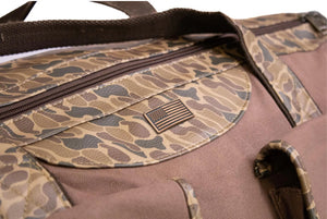 USA Flag Waxed Canvas Old School Camo Weekender Bag