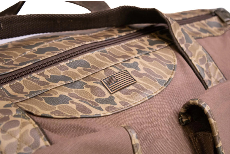 USA Flag Waxed Canvas Old School Camo Weekender Bag