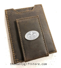 Load image into Gallery viewer, Fleur-de-lis Leather Front Pocket Wallet