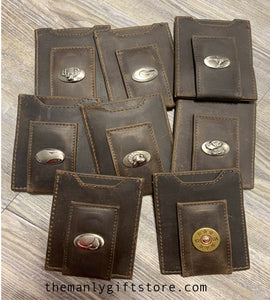 Alabama Elephant Leather Front Pocket Wallet