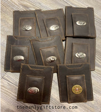 Load image into Gallery viewer, Fleur-de-lis Leather Front Pocket Wallet