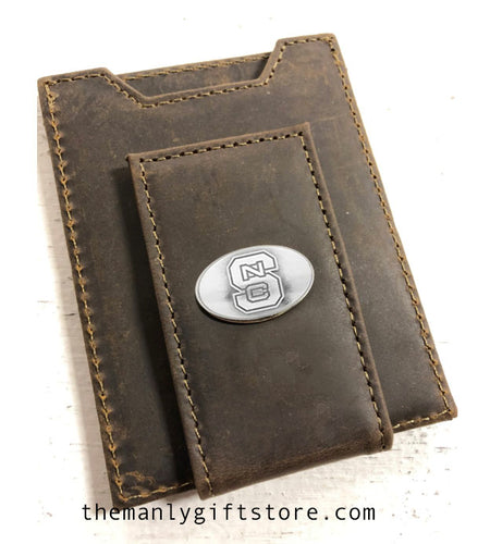 North Carolina State Leather Front Pocket Wallet