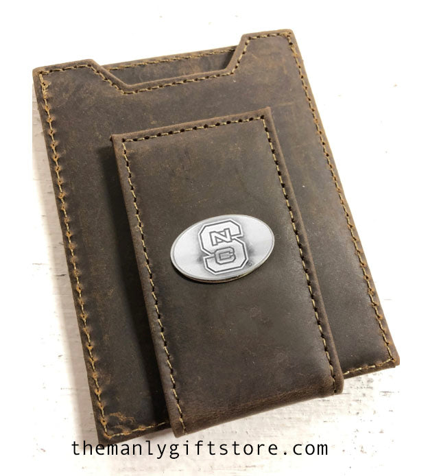 North Carolina State Leather Front Pocket Wallet
