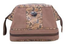 Load image into Gallery viewer, Duck Brown Waxed Canvas Old School Camo Toiletry Dopp Bag