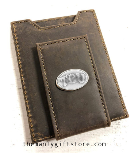 TCU Leather Front Pocket Wallet
