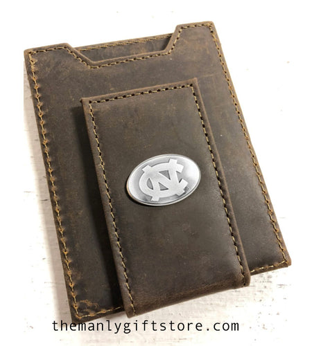 North Carolina Leather Front Pocket Wallet