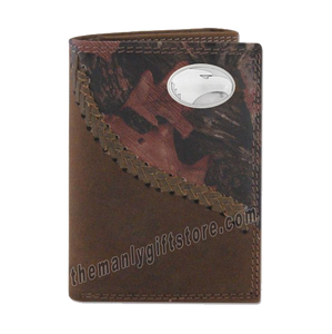 Georgia Southern Eagles Fence Row Camo Genuine Leather Trifold Wallet