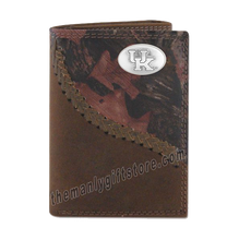 Load image into Gallery viewer, Kentucky Wildcats Fence Row Camo Genuine Leather Trifold Wallet