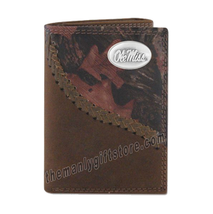 Ole Miss Rebels Fence Row Camo Genuine Leather Trifold Wallet