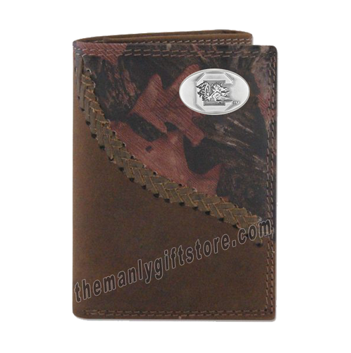 South Carolina Gamecocks Fence Row Camo Leather Trifold Wallet