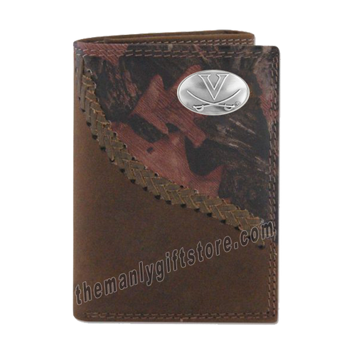 Virginia Cavaliers Fence Row Camo Leather Trifold Wallet