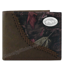 Load image into Gallery viewer, Arkansas Razorbacks Fence Row Camo Leather Bifold Wallet