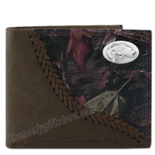 Load image into Gallery viewer, Largemouth Bass Fence Row Camo Genuine Leather Bifold Wallet