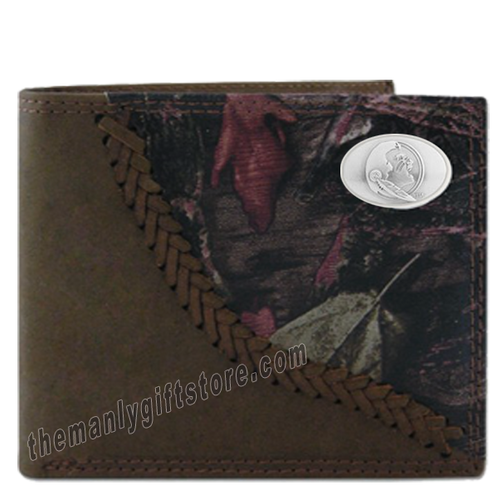 Florida State Seminoles FSU Fence Row Camo Leather Bifold Wallet