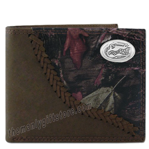 Florida Gators Fence Row Camo Genuine Leather Bifold Wallet