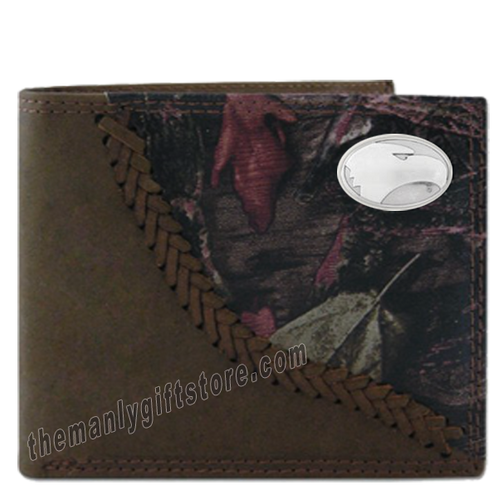 Georgia Southern Eagles Fence Row Camo Genuine  Leather Bifold Wallet