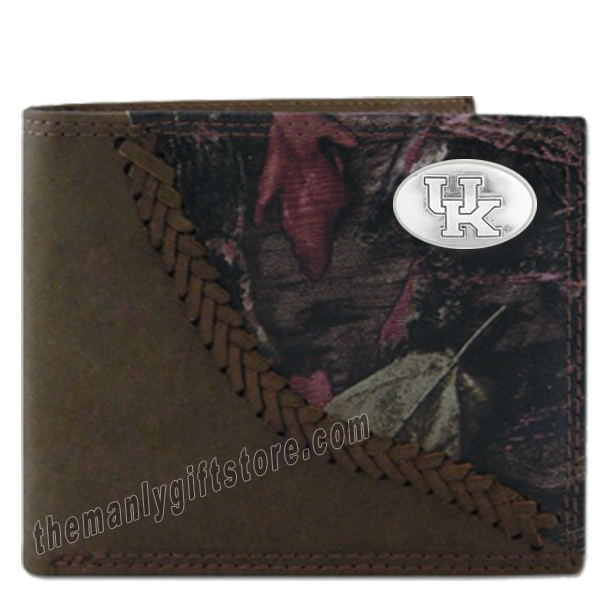 Kentucky Wildcats Fence Row Camo Genuine Leather Bifold Wallet