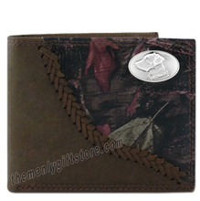 Load image into Gallery viewer, Labrador DOG Fence Row Camo Genuine Leather Bifold Wallet