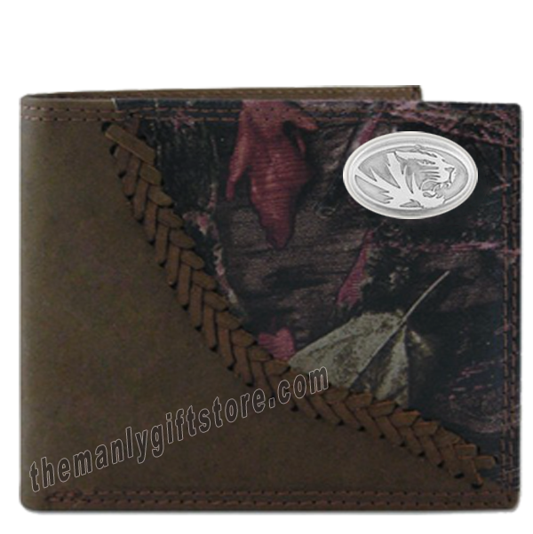 Missouri Tigers Fence Row Camo Genuine Leather Bifold Wallet