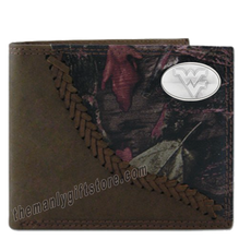 Load image into Gallery viewer, West Virginia Fence Row Camo Genuine Leather Bifold Wallet