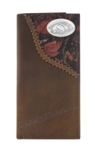Load image into Gallery viewer, Arkansas Razorbacks Fence Row Camo Leather Roper Wallet