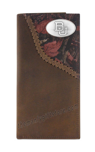 Baylor Bears Fence Row Camo Genuine Leather Roper Wallet