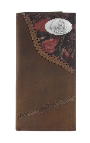 Florida State Seminoles FSU Fence Row Camo Leather Roper Wallet