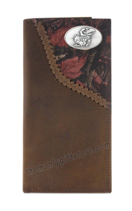 Kansas Jayhawks Fence Row Camo Genuine Leather Roper Wallet