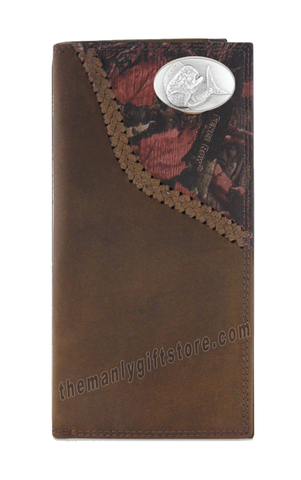 Dolphin Mahi Mahi Fence Row Camo Genuine Leather Roper Wallet