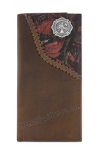 Load image into Gallery viewer, Maltese Cross Fireman Fence Row Camo Genuine Leather Roper Wallet